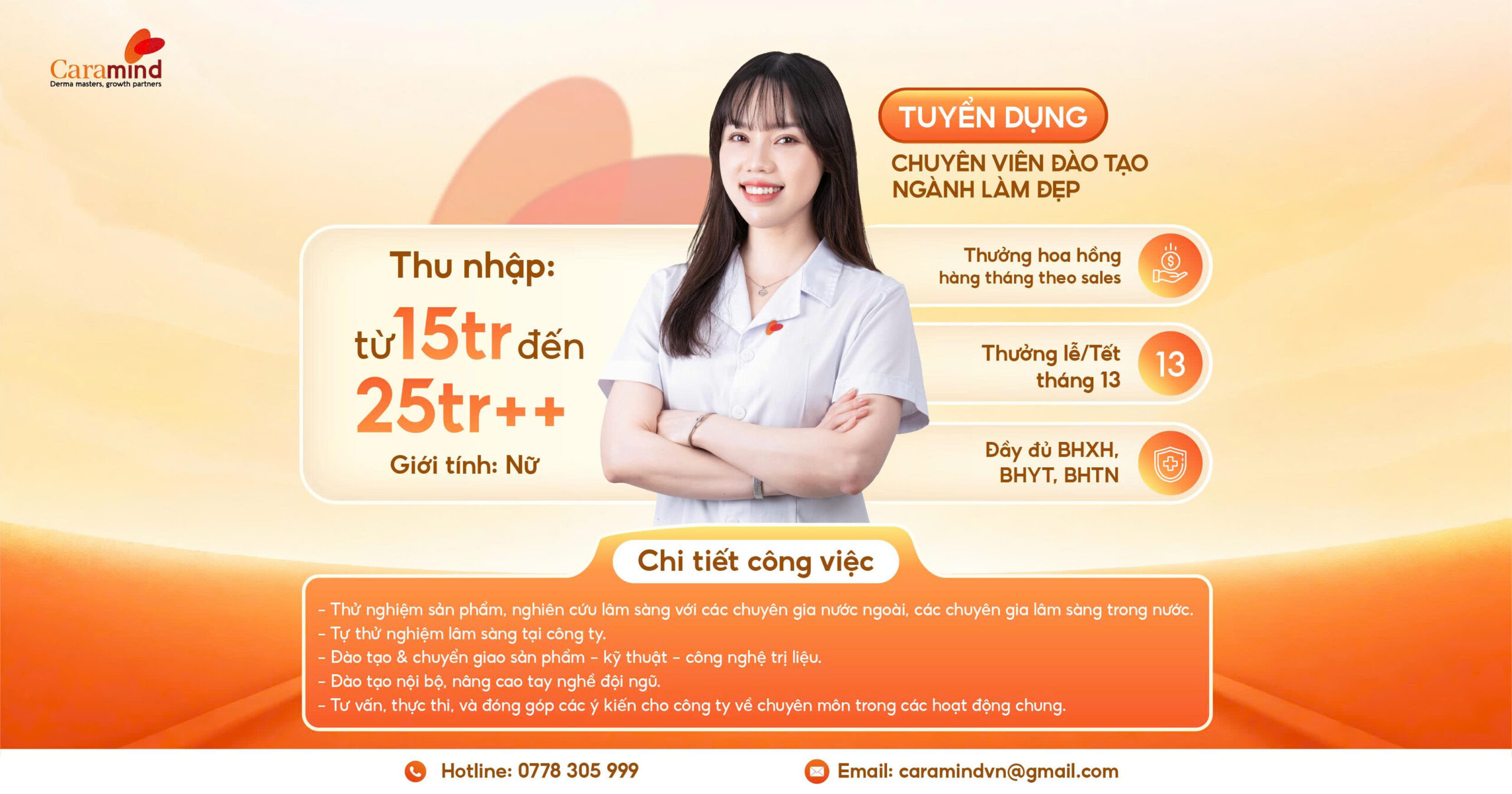 caramind tuyen dung chuyen vien dao tao nganh lam dep scaled